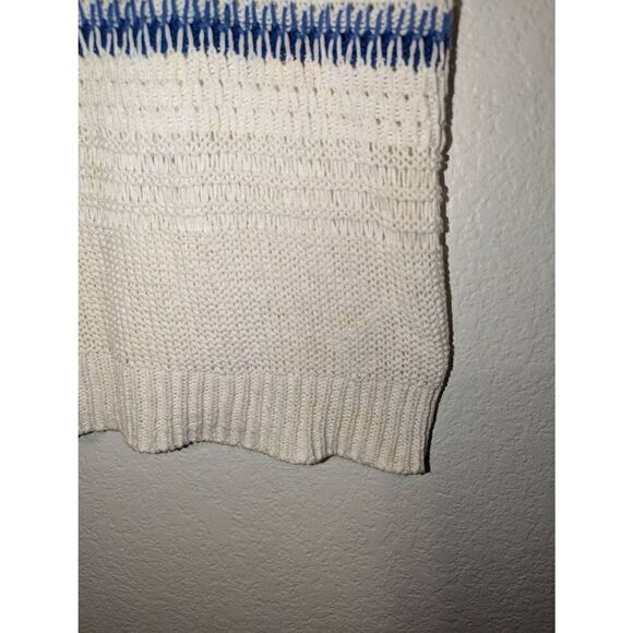 Current‎ Elliott The Mixed Stitch Stripe Half-Sleeve Sweater Blue Horizon Size 0 - Picture 8 of 16